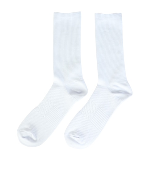 デュアリグ（DUARIG）平編み クルー丈ソックス 2足組 25～27cm 6S0032-WASK-894GSA WHT
