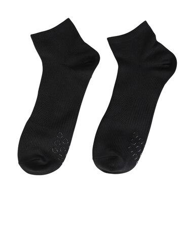 デュアリグ（DUARIG）平編み ANTI SLIP ハーフソックス 2足組 25～27cm 6S0051-WASK-894GSA BLK