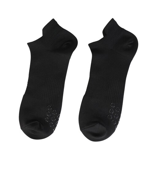 デュアリグ（DUARIG）平編み ANTI SLIP ハイバック ショートソックス 2足組 25～27cm 6S0047-WASK-894GSA BLK
