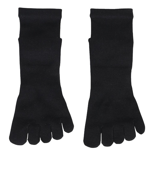 デュアリグ（DUARIG）平編み ANTI SLIP 5本指ソックス 2足組 25～27cm 6S0055-WASK-894GSA BLK
