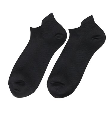 デュアリグ（DUARIG）平編み COOL ハイバック ショートソックス 2足組 23～25cm 6S0133-WASK-895GSA BLK