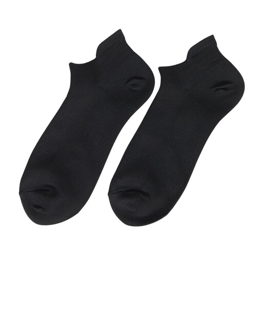 デュアリグ（DUARIG）平編み COOL ハイバック ショートソックス 2足組 23～25cm 6S0133-WASK-895GSA BLK