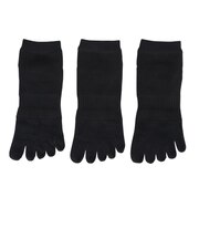 クー（Coo.）冷感 5本指ソックス 3足組 25～27cm 894CO6GSA0252 BLK