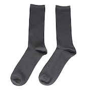 デュアリグ（DUARIG）平編み COOL クルー丈ソックス 2足組 25～27cm 6S0127-WASK-894GSA GRY