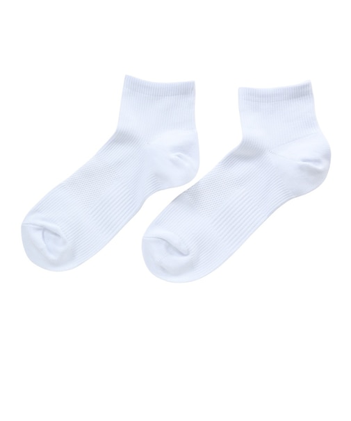 デュアリグ（DUARIG）平編み ハーフソックス 2足組 23～25cm 6S0060-WASK-895GSA WHT
