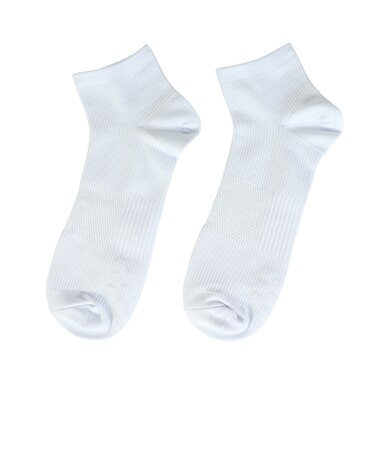 デュアリグ（DUARIG）平編み ANTI SLIP ハーフソックス 2足組 25～27cm 6S0048-WASK-894GSA WHT