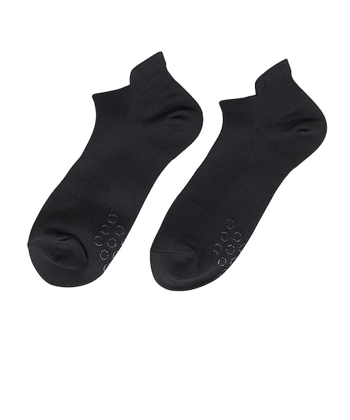 デュアリグ（DUARIG）平編み ANTI SLIP ハイバック ショートソックス 2足組 23～25cm 6S0069-WASK-895GSA BLK