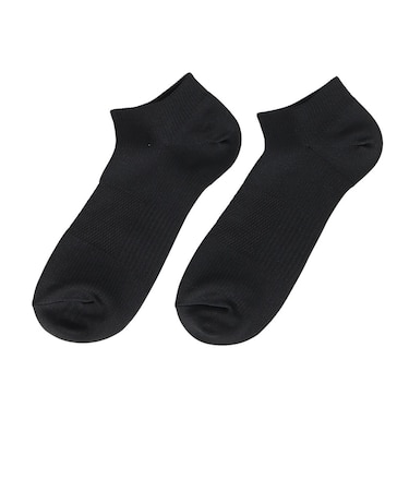デュアリグ（DUARIG）平編み スニーカーソックス 2足組 23～25cm 6S0057-WASK-895GSA BLK