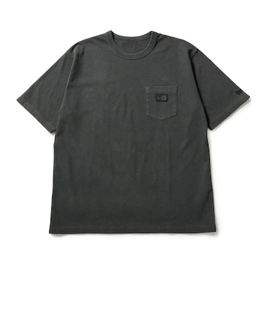 ニューエラ（NEW ERA）ガーメントダイ コットン 半袖Tシャツ Box Logo Woven Patch チャコールグレー 14856685