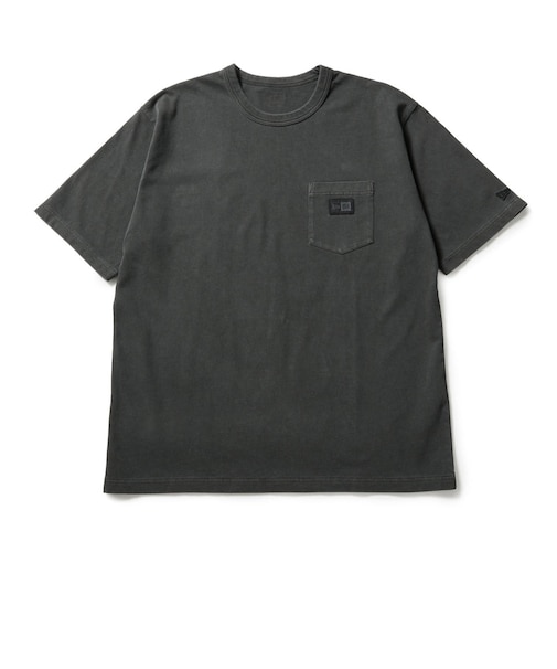 ニューエラ（NEW ERA）ガーメントダイ コットン 半袖Tシャツ Box Logo Woven Patch チャコールグレー 14856685