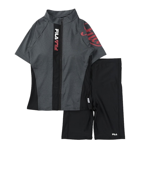 フィラ（FILA）フィットネス水着 レディース 水泳 杢袖付き ZIP