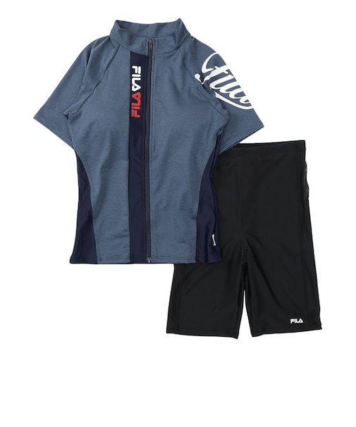 フィラ（FILA）フィットネス水着 レディース 水泳 杢袖付きZIPセパレート 316602-MNV