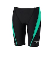 スピード（SPEEDO）競泳水着 ジュニア 男子 水泳 フレックスゼロジュニアジャマー WA承認モデル 黒×緑 130-150サイズ SCB62603F KM