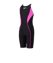 スピード（SPEEDO）水着 ジュニア 女子 水泳 フレックスゼロジュニアオープンバックニースキン WA承認 黒×ピンク 130-150サイズ SCG1260…