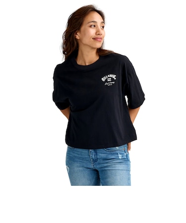 ビラボン（BILLABONG）スクエアロゴ WIDE LOOSE CROPPED 半袖Tシャツ 26SP BG013205 BLM