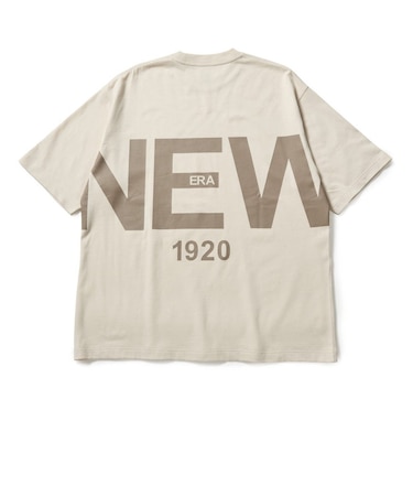 ニューエラ（NEW ERA）半袖 オーバーサイズド コットン Tシャツ Zoom Up Logo クリーム 14856658
