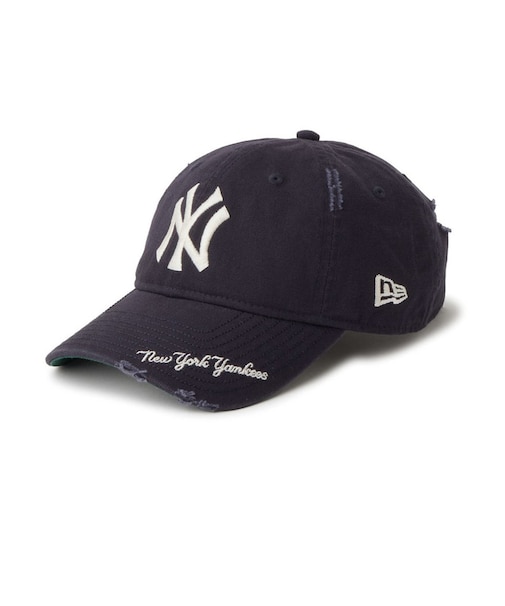 ニューエラ（NEW ERA）キャップ 9TWENTY MLB バイザーロゴ ダメージ ニューヨーク・ヤンキース ネイビー 14745044