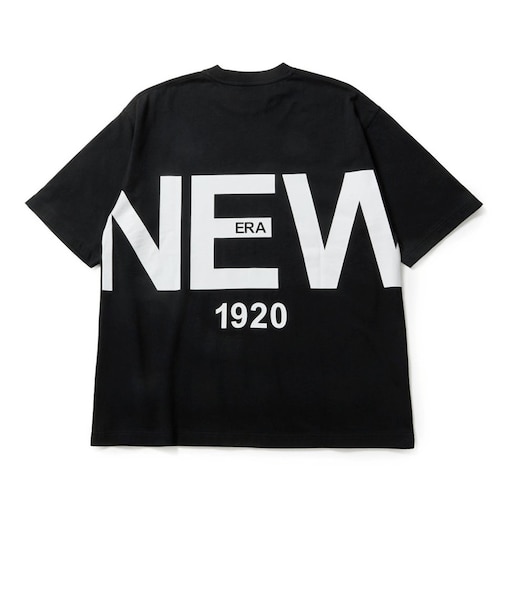 ニューエラ（NEW ERA）半袖 オーバーサイズド コットン Tシャツ Zoom Up Logo ブラック 14856659