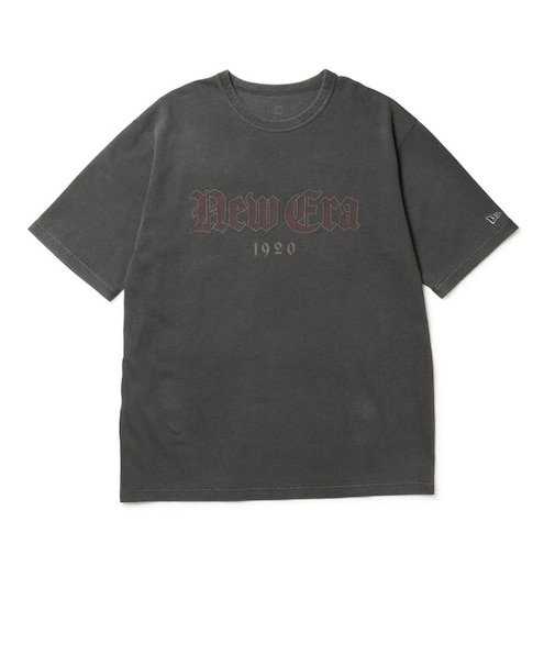ニューエラ（NEW ERA）半袖 ガーメントダイ コットン Tシャツ College Logo チャコール 14856691