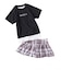 ニッキー キッズ（NIKKI KIDS）ジュニア インナー付き半袖ラッシュ水着 上下セット 125754 -BK