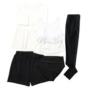 ジャクリーヌベール（Jacouelinebert）水着 5点セット 水着上下&カバーアップ&ショートパンツ&トレンカ 961001WHT