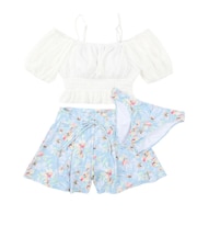 ジャクリーヌベール(Jacouelinebert)水着 3点セット トップス&ショーツ&ショートパンツ 961801WHT