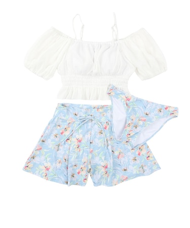 ジャクリーヌベール（Jacouelinebert）水着 3点セット トップス&ショーツ&ショートパンツ 961801WHT