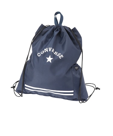 コンバース（CONVERSE）ナップザック ポケット付 紺 11L 224112-26NVY スイミングバッグ スイムバッグ ナップサック
