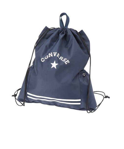コンバース（CONVERSE）ナップザック ポケット付 紺 11L 224112-26NVY スイミングバッグ スイムバッグ ナップサック