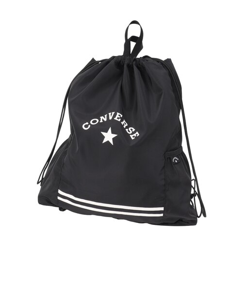 コンバース（CONVERSE）ナップザック ポケット付 黒 11L 224112-26BLK スイミングバッグ スイムバッグ ナップサック