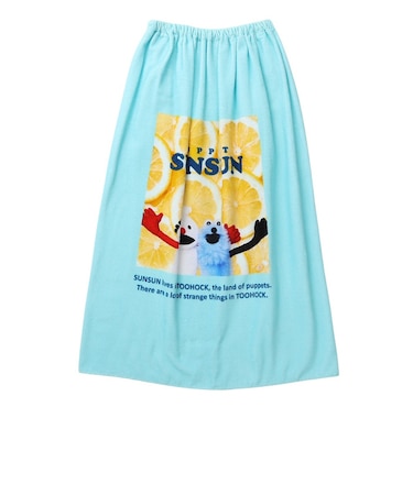 スイムタオル 水泳 タオル PUPPET SUNSUN 緑 80cm丈 216843-26MNT 巻きタオル ラップタオル