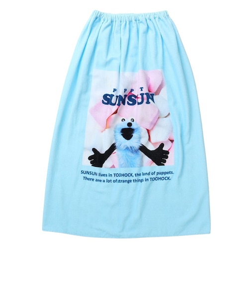 スイムタオル 水泳 タオル PUPPET SUNSUN 青 80cm丈 216843-26BLU 巻きタオル ラップタオル