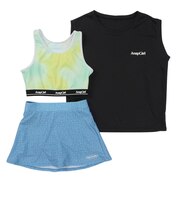 水着 ジュニア 女子 ノンスリーブTシャツ付き タンキニ 3点 375853-26GRN