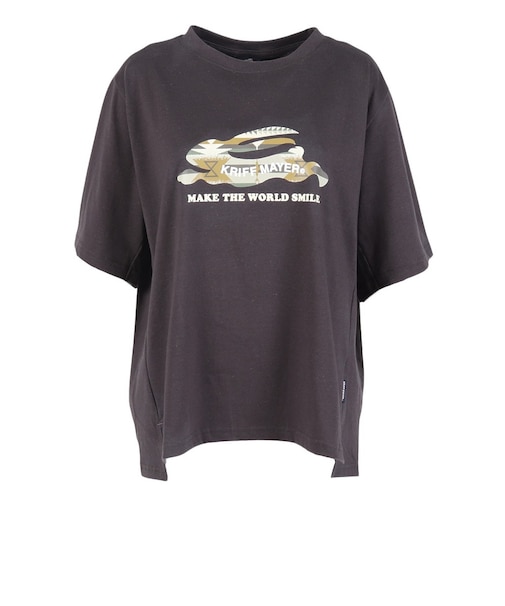 クリフメイヤー（KRIFF MAYER）柄ロゴ半袖Tシャツ W2546305:17:CHARCOAL