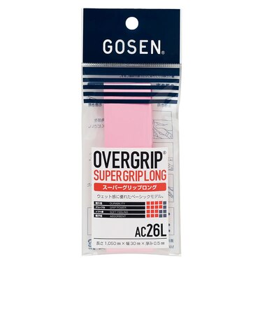 ゴーセン（GOSEN）テニスグリップテープ 1本入り スーパーグリップロング PI AC26LPI