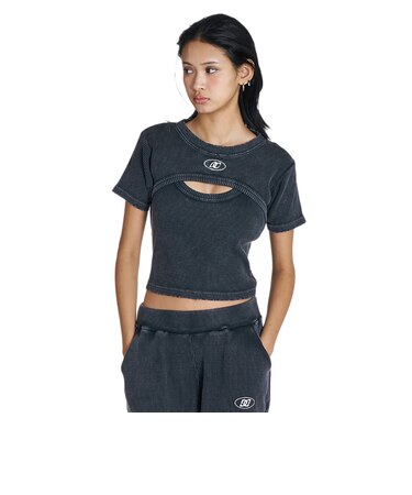 ディーシーシューズ（DC SHOES）テレコ レイヤード 半袖Tシャツ 26SU LST262307 BKS