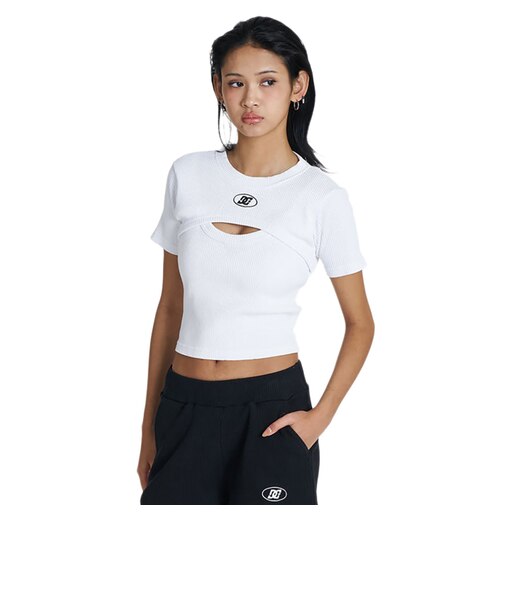 ディーシーシューズ（DC SHOES）テレコ レイヤード 半袖Tシャツ 26SU LST262307 WHT