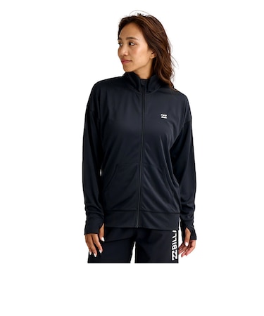 ビラボン（BILLABONG）ジップアップ スタンドネック 長袖 ジップラッシュガード 26SP BG013853 BLK