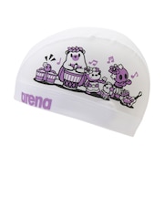 アリーナ（ARENA）スイミングキャップ 水泳 メッシュキャップ 白×紫 M-Lサイズ AS6FSC56U WHPP スイムキャップ アリーナくん