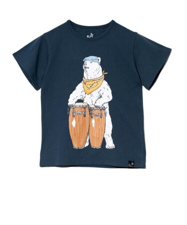 ゴースローキャラバン（GOSLOWCARAVAN）ジュニア USA COTTON コンガクマ 半袖Tシャツ 361922 NAV