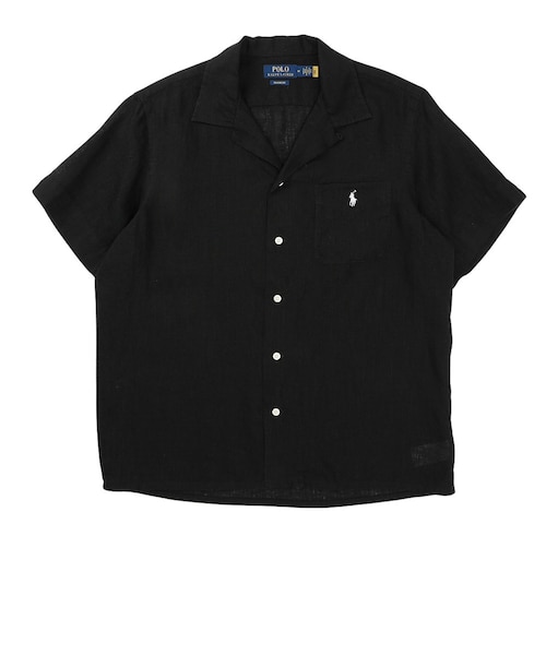 【ブラック】ボタニカル プリント 半袖シャツ ストレッチ】ボタニカルプリント半袖シャツ (MENS) | St ANDREWS
