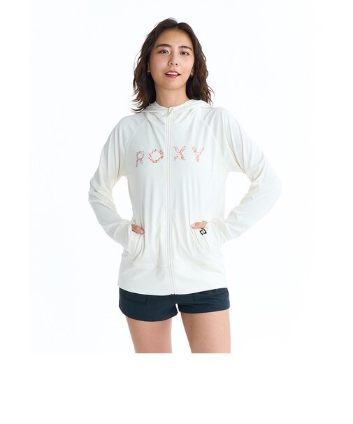 ロキシー（ROXY）長袖 HORIZON HOODIE ボタニカルロゴ ジップラッシュフーディ 26SPRLY261033OWT