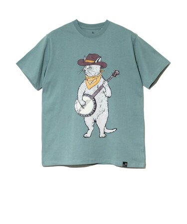 ゴースローキャラバン（GOSLOWCARAVAN）USA COTTON バンジョー猫 半袖Tシャツ 361910 GRN