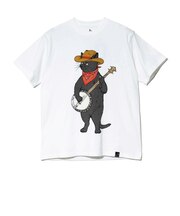 ゴースローキャラバン(GOSLOWCARAVAN)USA COTTON バンジョー猫 半袖Tシャツ 361910 WHT