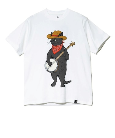 ゴースローキャラバン（GOSLOWCARAVAN）USA COTTON バンジョー猫 半袖Tシャツ 361910 WHT