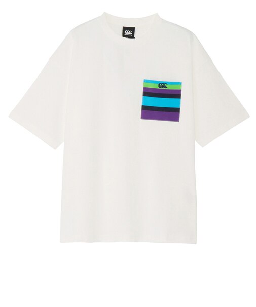 カンタベリー（canterbury）ショートスリーブ ストライプポケットTシャツ RSU32601 OW