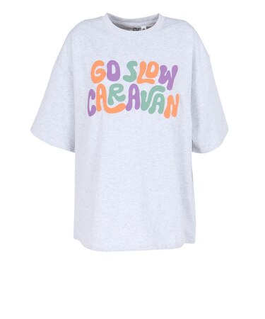 ゴースローキャラバン（GOSLOWCARAVAN）シリコンバイオ ヒッピーロゴ ゆったり 半袖Tシャツ 366107 GRY