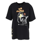 ゴースローキャラバン(GOSLOWCARAVAN)RAY綿 猫と麦酒 半袖Tシャツ 猫生乾杯 362616 BLK