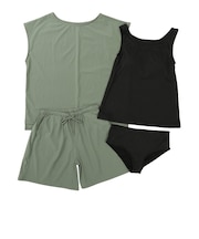 水着 4点セット セパレーツ水着上下&Tシャツ&ショートパンツ 418170KAK