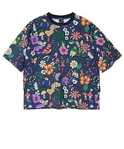 ゴースローキャラバン（GOSLOWCARAVAN）サッカー 総柄プリントTシャツ 366112 NAV